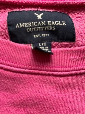 American Eagle Outfitters Pink cropped Crewneck Sweatshirt